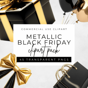 Black Friday Metallic Clipart Bundle 1