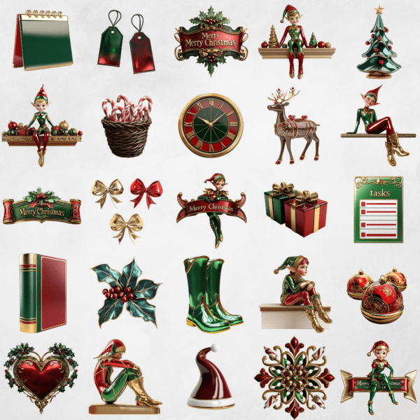 Elf on the Shelf Metallic Clipart 3