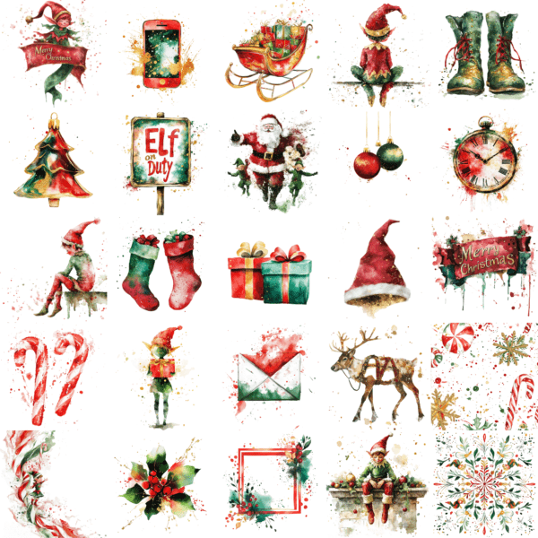 Elf on the Shelf Watercolor Clipart 3