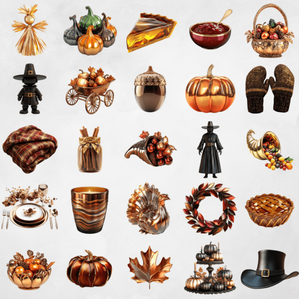 Thanksgiving Metallic Clipart 3